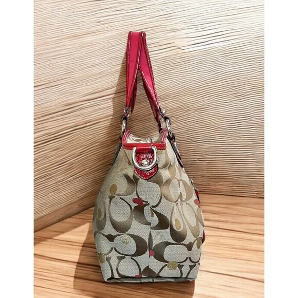 Coach 16295 Poppy Signature Lurex Rocker Secret Admirer Carryall & Wristlet - Picture 4 of 14